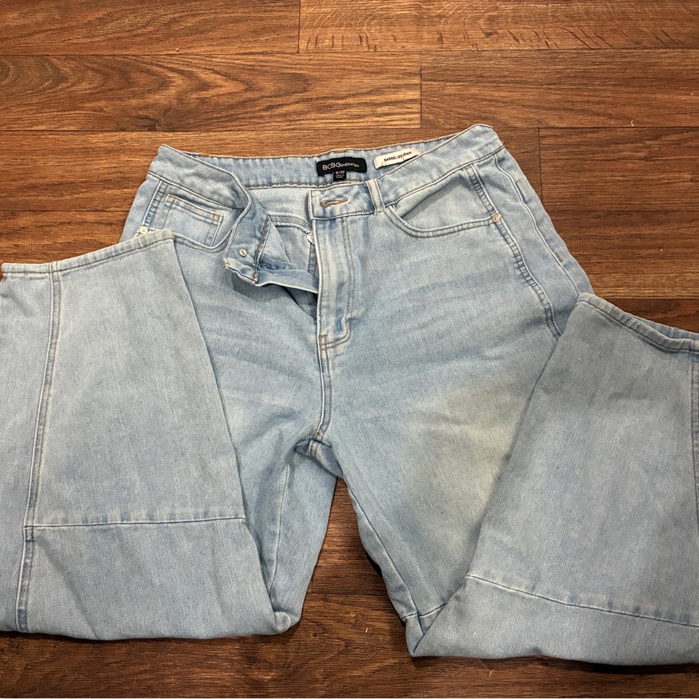 BCBGeneration Light Wash Barrel Jeans